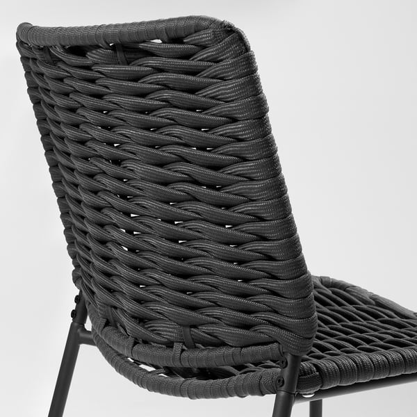 TEGELÖN chair, in/outdoor, dark grey/black, 52x83x61 cm