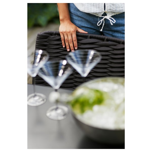 TEGELÖN table, outdoor, dark grey/black, 216x86 cm