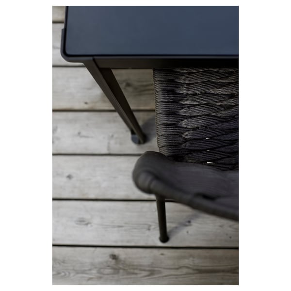 TEGELÖN table, outdoor, dark grey/black, 216x86 cm