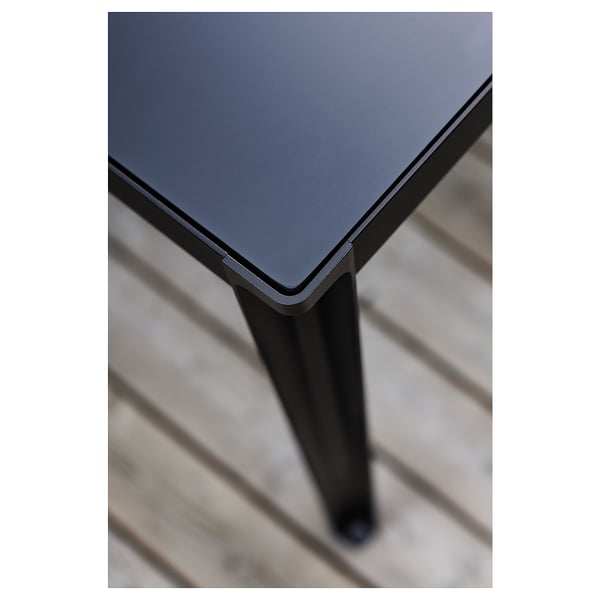 TEGELÖN table, outdoor, dark grey/black, 216x86 cm