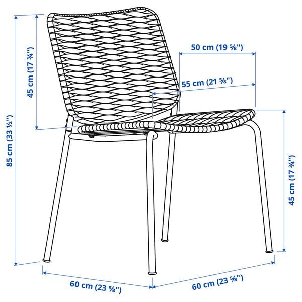 Ikea TEGELÖN / TEGELÖN - Garden table+4 chairs, dark grey/black ,