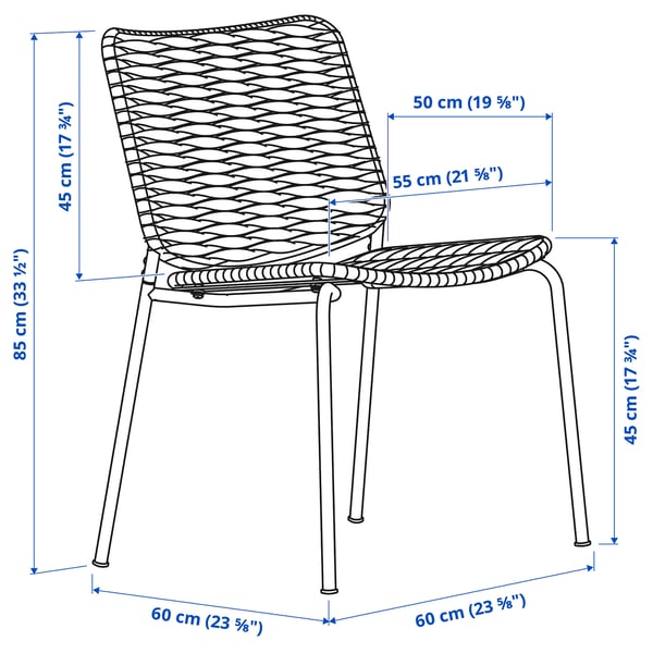 TEGELÖN / TEGELÖN table+4 chairs, outdoor, dark grey/black