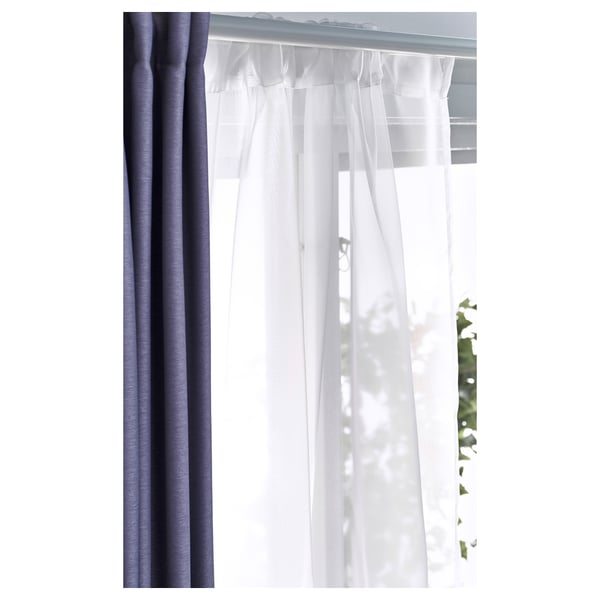 TERESIA sheer curtains, 1 pair, white/with rod pocket, 145x300 cm