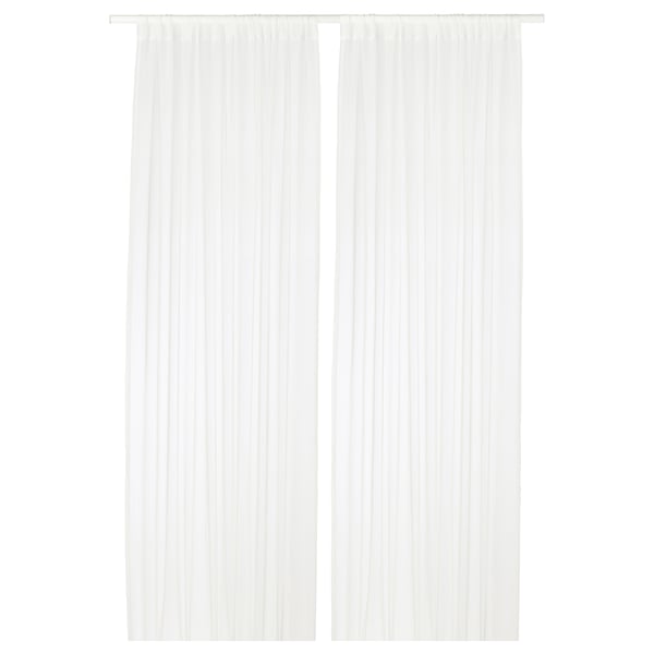 TERESIA sheer curtains, 1 pair, white/with rod pocket, 145x300 cm