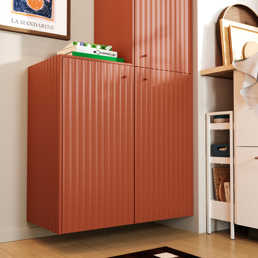 TERRSJÖ door, red-brown wave pattern, 40x80 cm