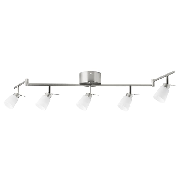 TIDIG ceiling spotlight with 5 spots, nickel-plated, 133 cm
