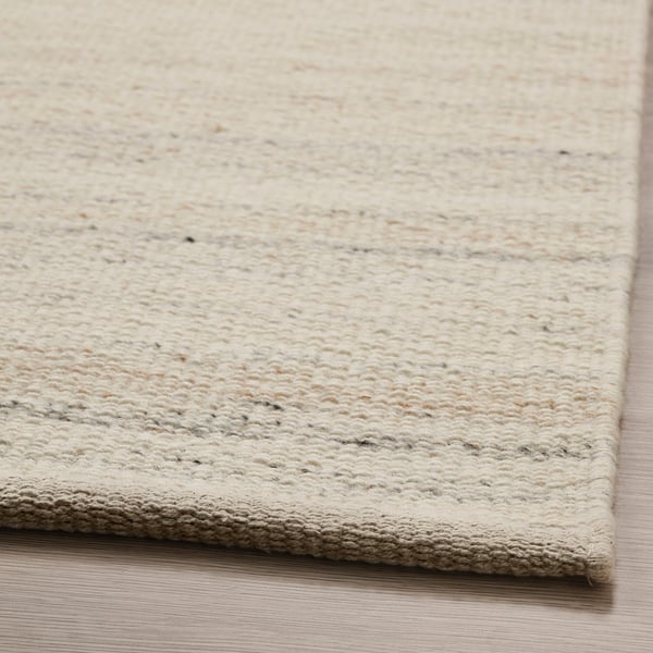 TIDTABELL rug, flatwoven, beige, 133x195 cm