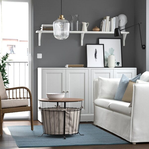 Ikea TIDTABELL - Rug, flatwoven, grey-blue, 133x195 cm