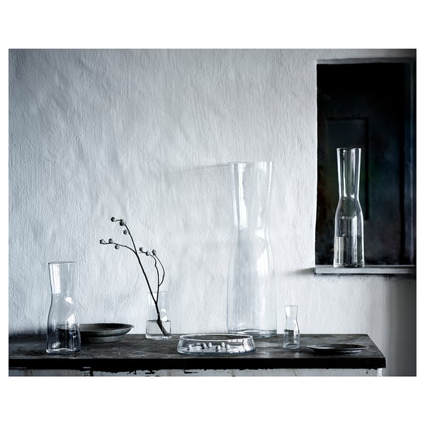 TIDVATTEN vase, clear glass, 17 cm