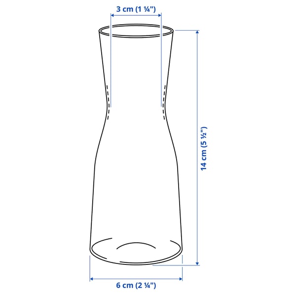 TIDVATTEN vase, clear glass, 14 cm