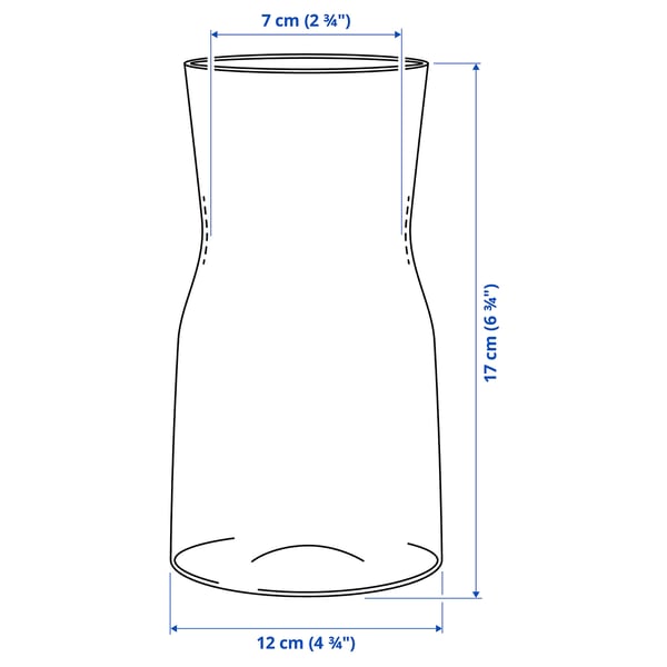 TIDVATTEN vase, clear glass, 17 cm