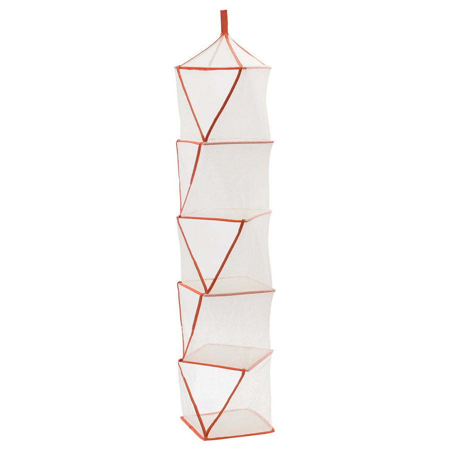 TIGERFINK storage with 5 compartments, beige/orange, 28x28 cm
