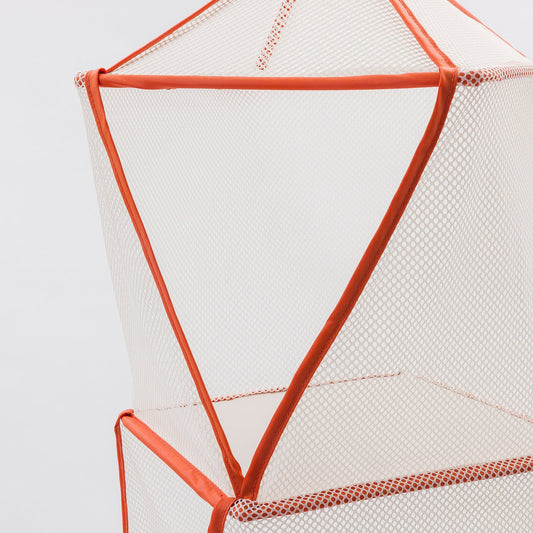 TIGERFINK storage with 5 compartments, beige/orange, 28x28 cm