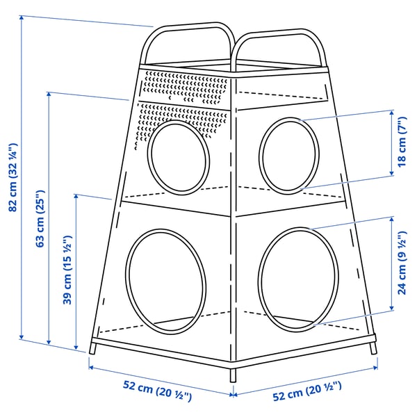 TIGERFINK storage with compartments, beige/orange