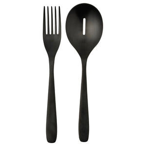 TILLAGD 2-piece serving set, black, 24 cm