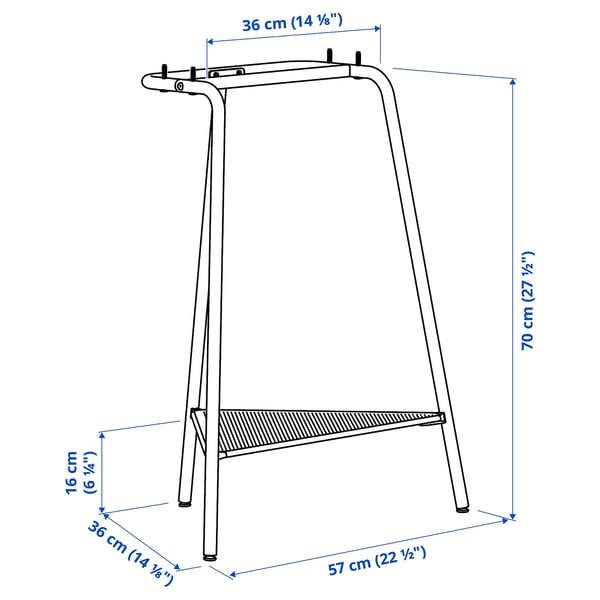 TILLSLAG trestle, green metal, 36x70x57 cm