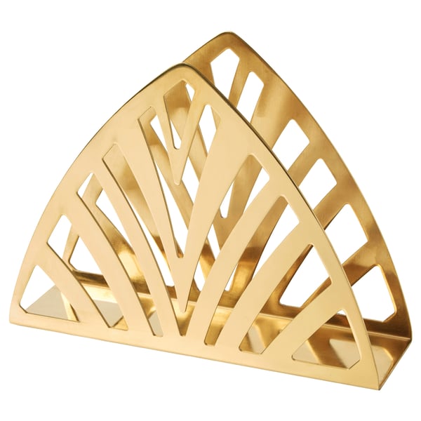 TILLSTÄLLNING napkin holder, brass-colour, 19x5.5 cm