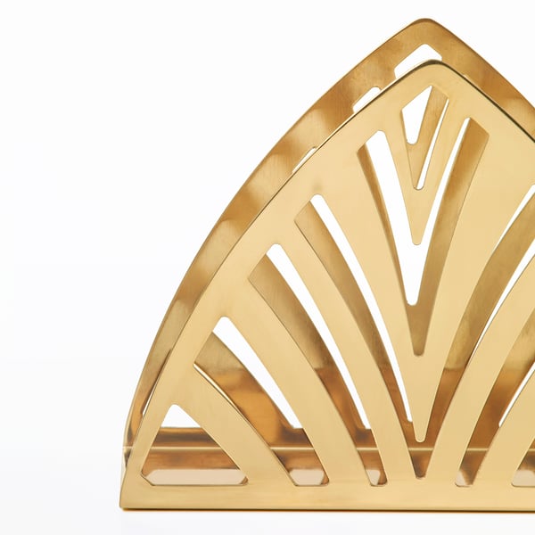 TILLSTÄLLNING napkin holder, brass-colour, 19x5.5 cm