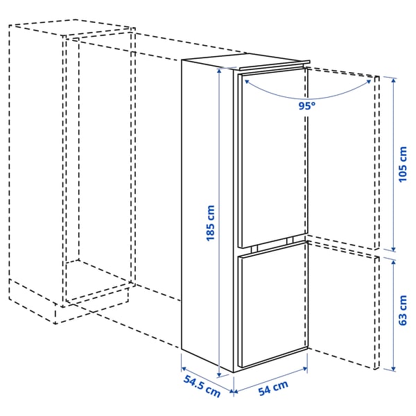 TINAD fridge/freezer, IKEA 500 integrated, 210/79 l