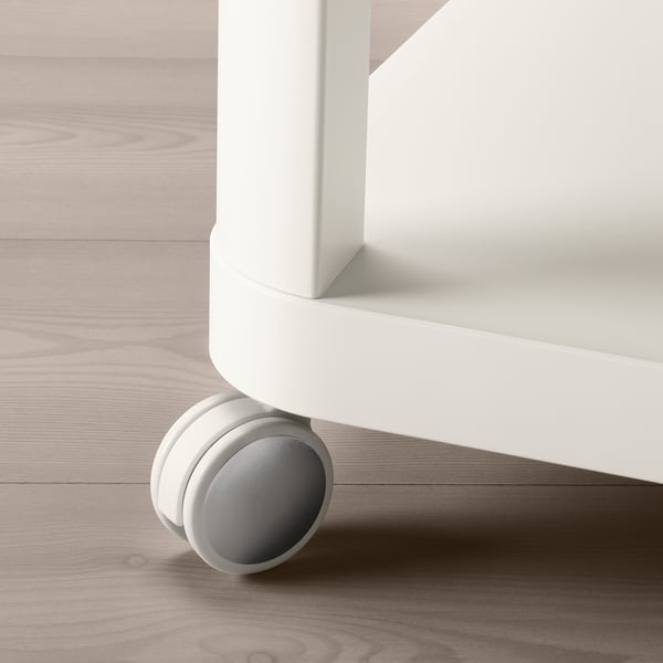 TINGBY side table on castors, white, 50x50 cm