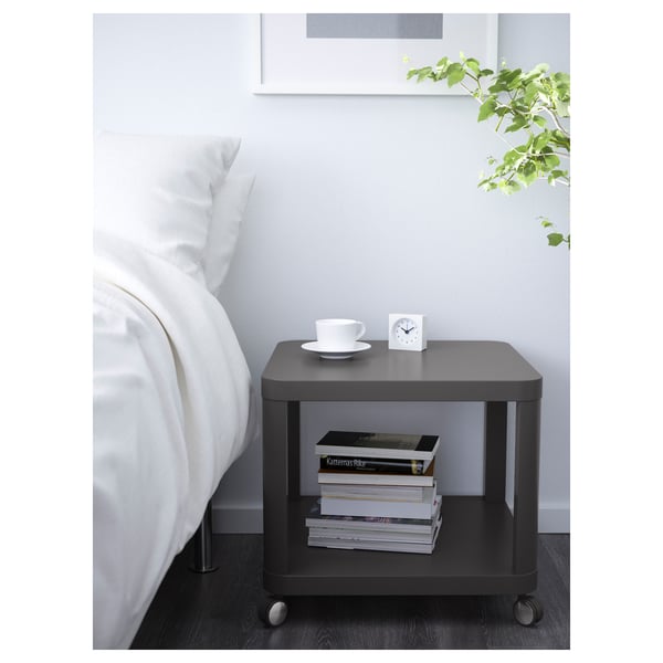 TINGBY side table on castors, grey, 50x50 cm