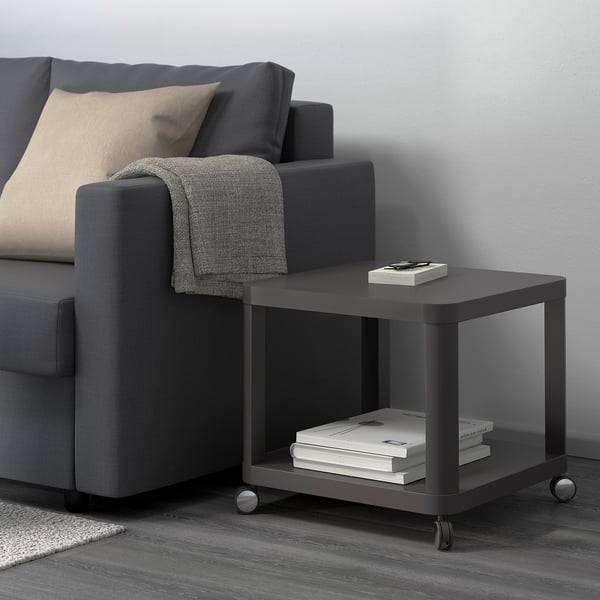 TINGBY side table on castors, grey, 50x50 cm