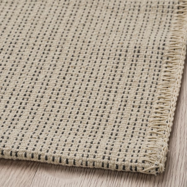 TIPHEDE rug, flatwoven, natural/black, 50x80 cm