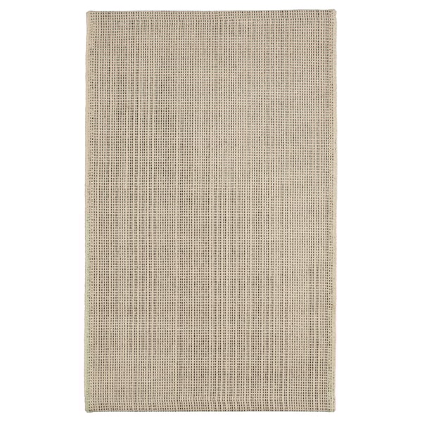 TIPHEDE rug, flatwoven, natural/black, 50x80 cm