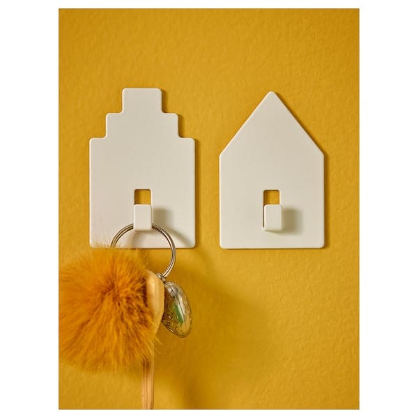 Ikea TIPPVAGN - Hook, self-adhesive, house/white