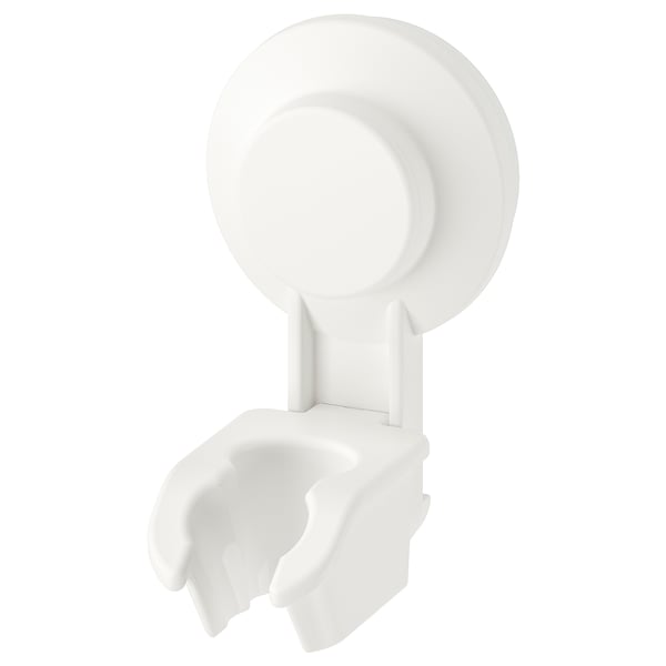 TISKEN hand shower park bracket w suc cup, white, 6x10x8 cm