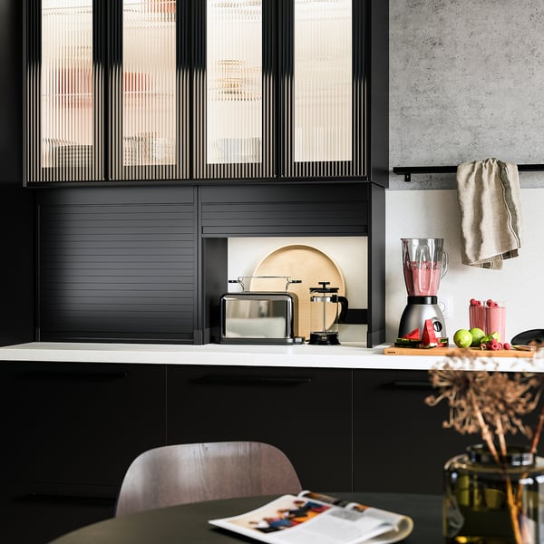 TITTEBO tambour storage f small appliances, black, 60 cm