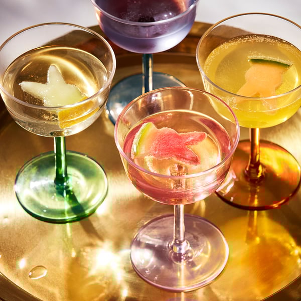 TJÄRLEK glass, multicolour, 4 pack