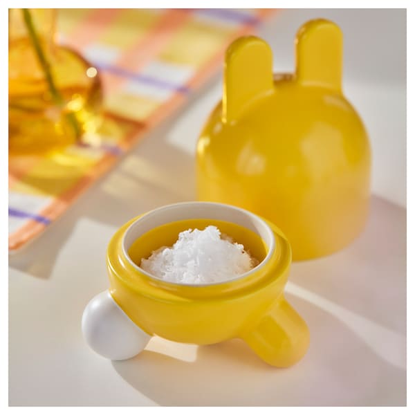 TJÄRLEK egg cup, yellow, 6 cm