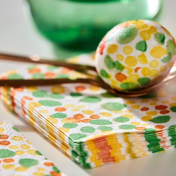 TJÄRLEK paper napkin, dotted, 24x24 cm, 30 pack