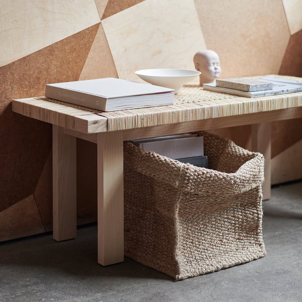 TJILLEVIPS basket, jute, 30x35x30 cm