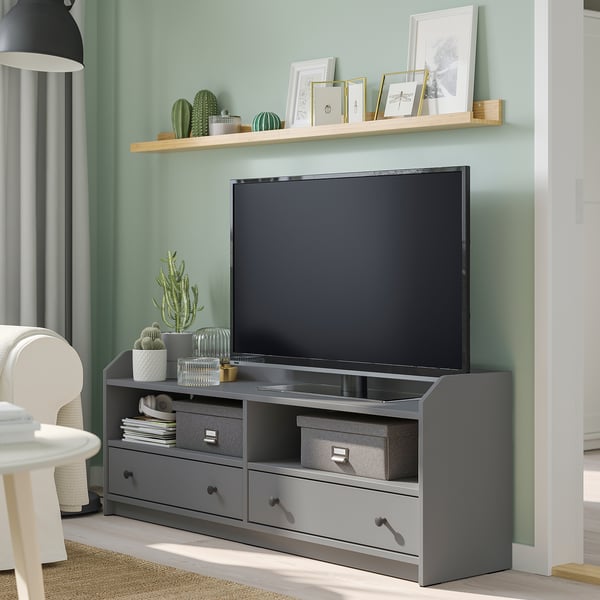 TJOG storage box with lid, dark grey, 25x36x15 cm