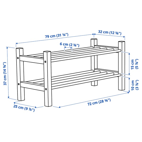 TJUSIG shoe rack, black, 79x32x37 cm