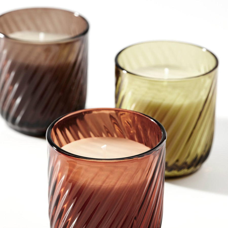 TÖRNFÅGEL scented candle in glass, Vanilla mixed colours, 20 hr, 3 pack