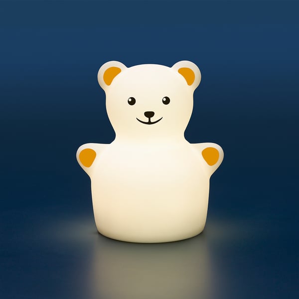 TÖVÄDER LED night light, bear battery-operated, 11x9 cm