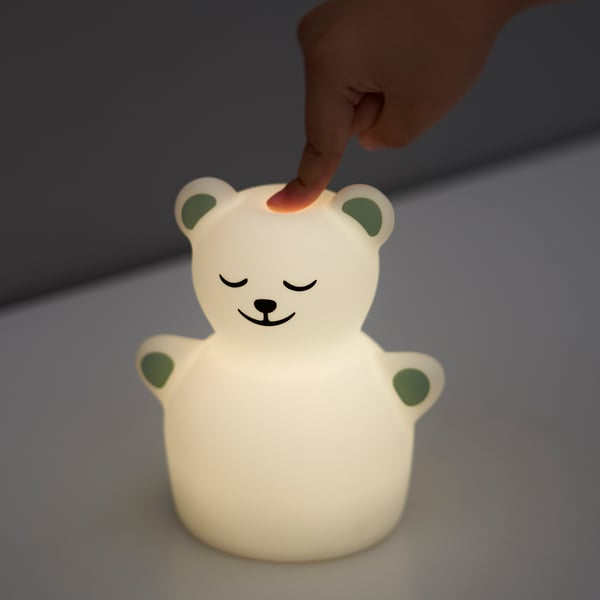 TÖVÄDER LED night light, bear battery-operated, 11x9 cm