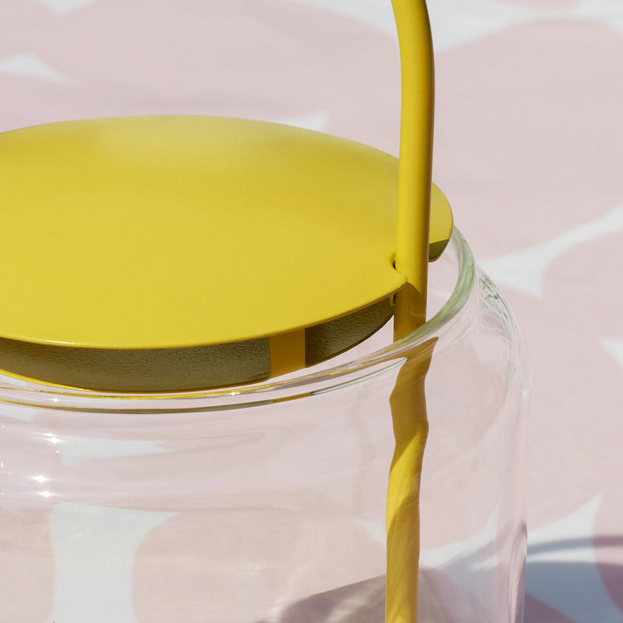 TOFSAND lantern for tealight, in/outdoor, yellow, 21 cm