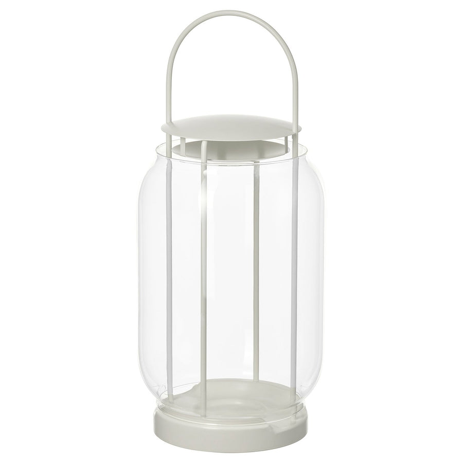 TOFSAND lantern for pillar candle, in/out, white, 44 cm