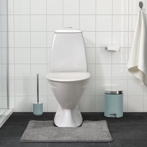 TOFTBO pedestal mat, grey-white/mélange, 55x60 cm