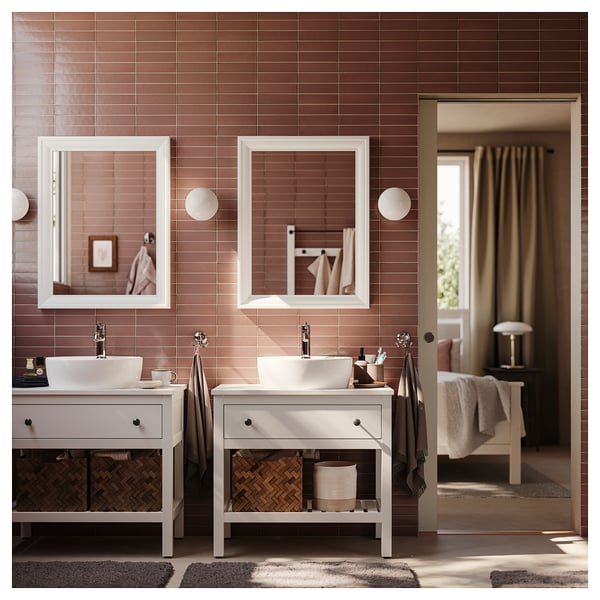 TOFTBYN mirror, white, 65x85 cm