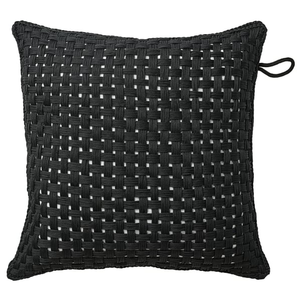 TOFTÖ cushion cover, black outdoor/indoor, 50x50 cm