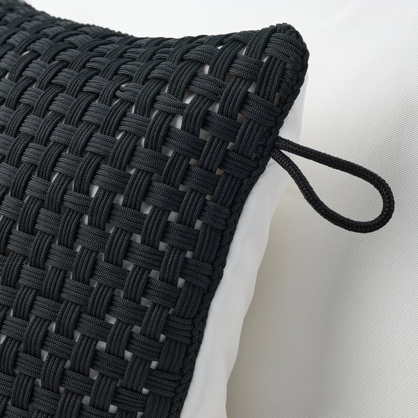 TOFTÖ cushion cover, black outdoor/indoor, 50x50 cm