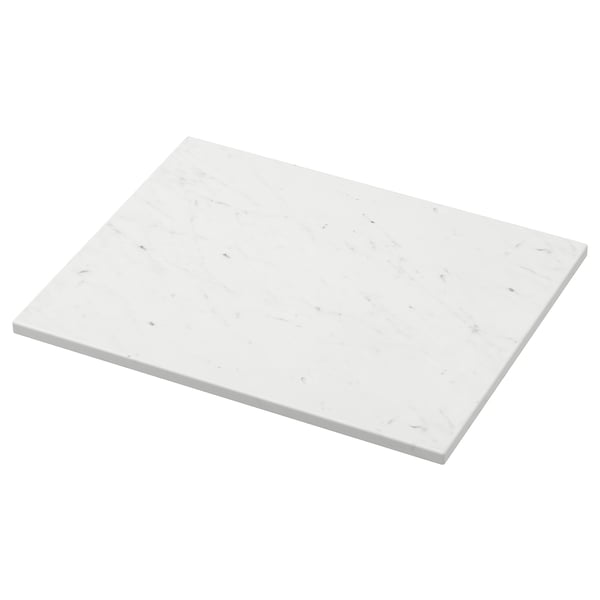 TOLKEN countertop, white marble effect/foliated board, 62x49 cm