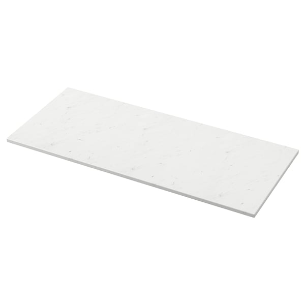 TOLKEN countertop, white marble effect/foliated board, 122x49 cm