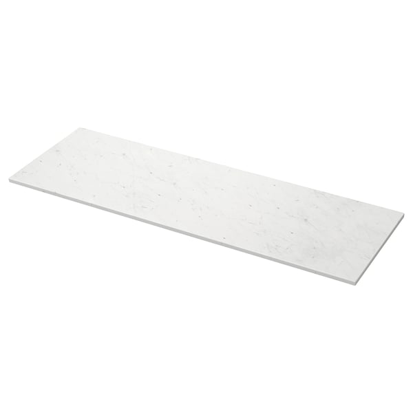 TOLKEN countertop, white marble effect/foliated board, 162x49 cm