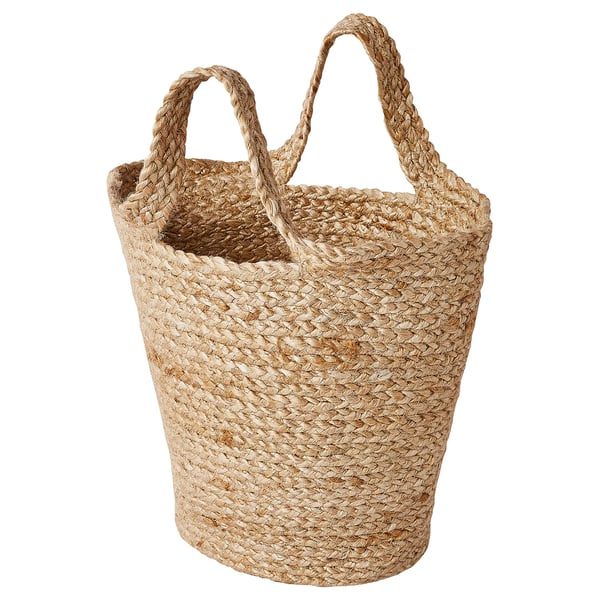 TOLKNING hanging basket, jute, 35x30x20 cm